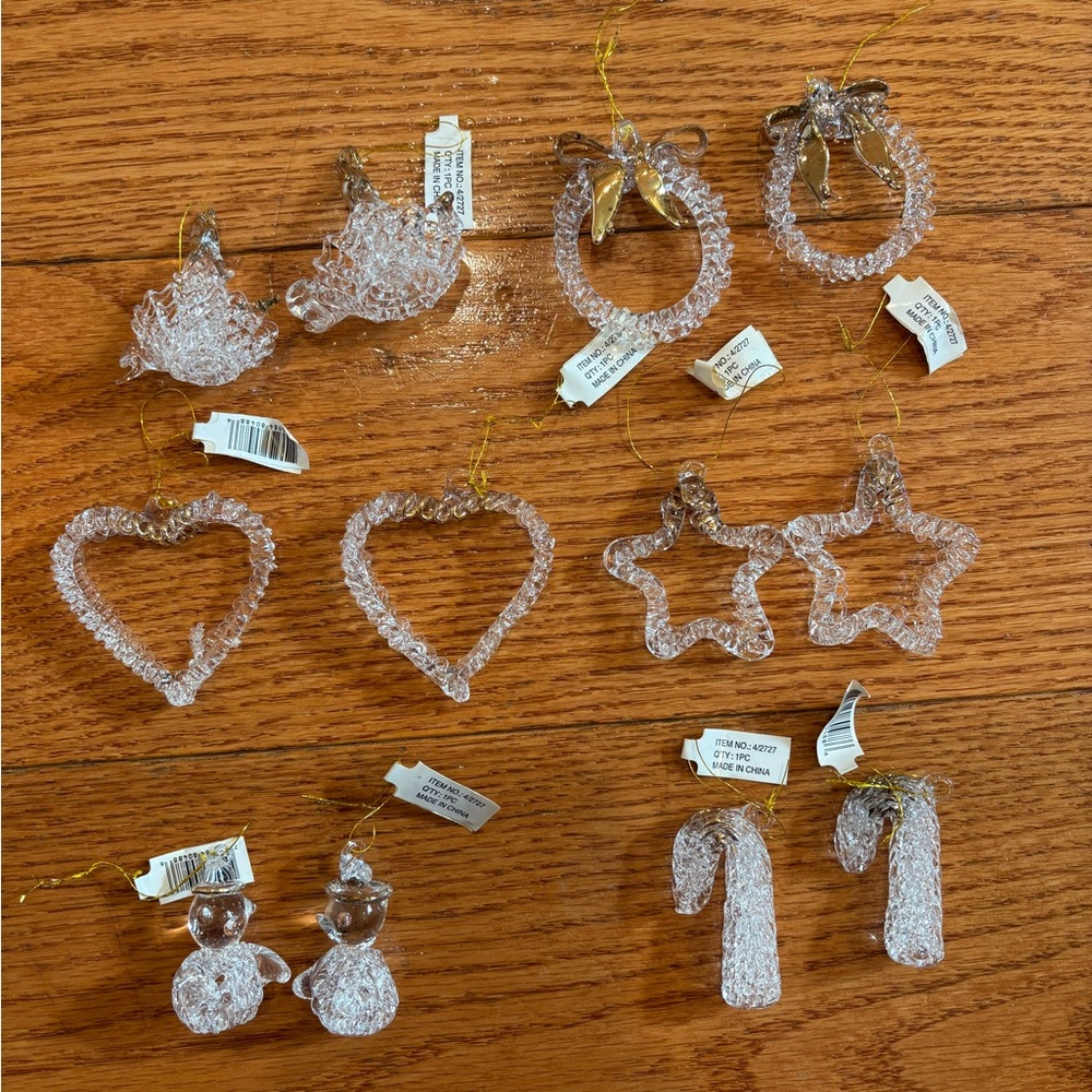 12 Spun glass Christmas ornaments